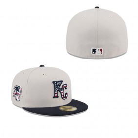 Men's Kansas City Royals Khaki Black 2024 Fourth of July 59FIFTY Fitted Hat